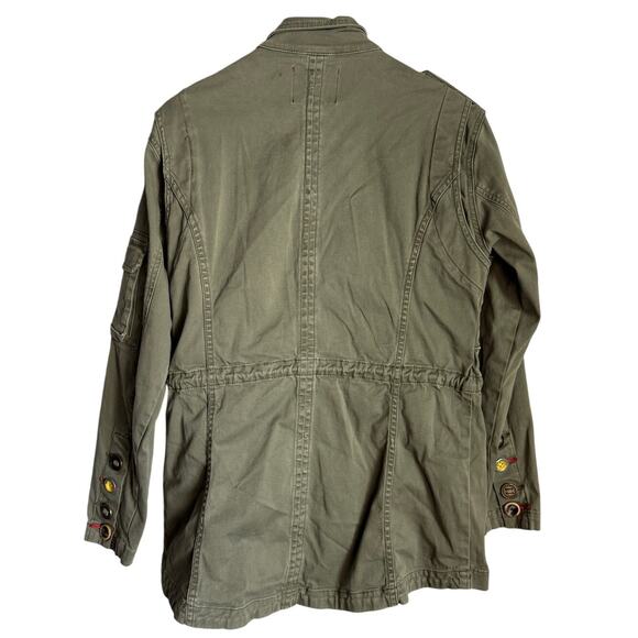 Sam Edelman Utility Jacket Women’s S Army Green Cargo Pockets Military Style - Picture 3 of 9